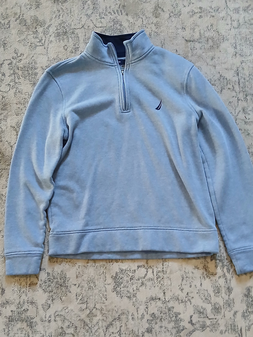 Nautica Quarter-Zip Pullover Sweatshirt - Light Blue (Size Small)